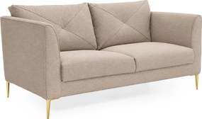 Sofa wypoczynkowa Farina dwuosobowa beżowa / złote nogi