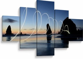Obraz - plaża o zachodzie słońca (125x70 cm)