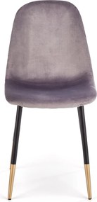 Tapicerowane krzesło z elementami w kolorze złota K379