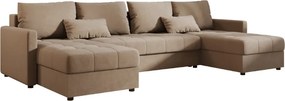 PROMOCJA Rozkładany narożnik w kształcie U VENORIA 285x146 cm, beżowy + 2 poduszki GRATIS II. jakość
