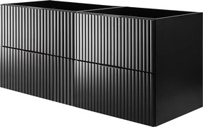 Szafka pod umywalkę, Czarny, 120 (2 x 60) x 57 x 46 cm, uchwyt czarny, bez blatu