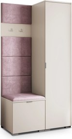 Masseno Garderoba LORI 95/181/51 cm Nowoczesna Szafa do Przedpokoju Kaszmir, MONOLITH 62 (Wrzosowy)