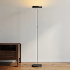 HOMCOM Lampa stojąca RGB Uplighter, ściemnialna z pilotem i sterowaniem dotykowym, obracana głowica 350°, czarna | Aosom PL