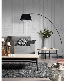 Czarna lampa stojąca z tekstylnym kloszem (wysokość 210 cm) Juhe – Kave Home