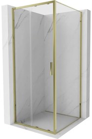 Mexen Exo kabina prysznicowa rozsuwana 110 x 110 cm, transparent, złota - 8151-110-110-50-00