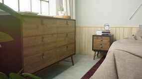 Czarna komoda pokojowa z szufladami Ryan 6S