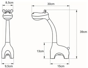 Żółta dziecięca lampka LED dotykowa żyrafa - S250 Lavinia 2Q