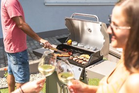 Grill gazowy OKLAHOMA BBQ, 4 palniki, z reduktorem, srebrny Penta CZ