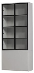 Jasnoszara witryna z litego drewna sosnowego 101x230 cm Basic – vtwonen