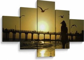 Obraz - Spacer po plaży (125x70 cm)