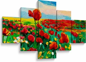Obraz pola z makami (125x70 cm)