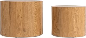 Zestaw Stolików Kawowych LEILA 38 cm/48 cm Dąb Naturalny Skandynawski Loft