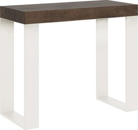 Konsola rozkładana 90x40/196 cm Tecno Small Cementu rama w kolorze Białym