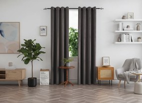 Zaciemniająca zasłona DUNES 140x250 cm, ciemnoszara Zawieszanie: Metalowe pierścienie