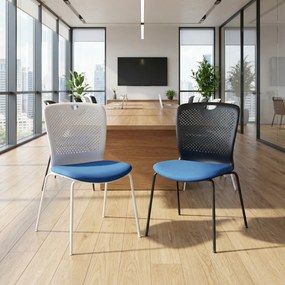 Krzesło konferencyjne plastikowe OPEN, biały/pomarańczowy