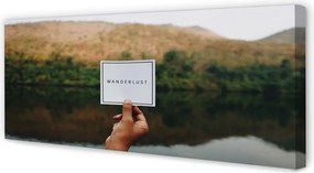 Obraz drukowany na płótnie Napis Trzymany w Dłoni