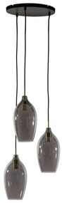 Ciemnoszaro-brązowa lampa wisząca ze szklanym kloszem ø 35 cm Lukaro – Light &amp; Living