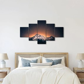 Obraz gwiaździstego nieba z górami (125x70 cm)