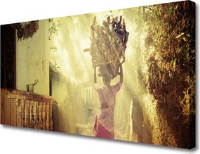 Zdjęcie na płótnie Artystyczny Portret na Drewnie