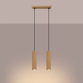 Lampa wisząca minimalistyczny Gloow, aluminium - 2 źródło światła 3000K - L.30 x H.90 cm - złoty
