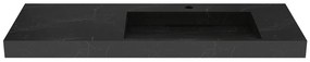 Umywalka wisząca solid surface z efektem czarnego marmuru - 120 x 45 x 8 cm - OKAPA