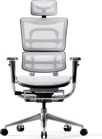 Fotel biurowy z podnóżkiem Diablo V-Master, zgodny z normą BHP, kolor czarno-biały