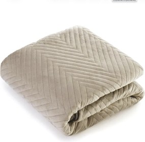 Beżowa aksamitna narzuta na łóżko ARROW VELVET Rozmiar: 200 x 220 cm