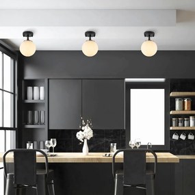 Czarno-biała lampa sufitowa ze szklanym kloszem ø 15 cm Atmaca – Opviq lights