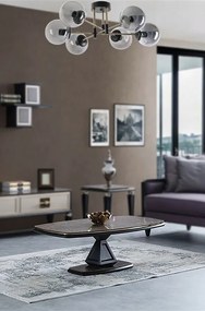 Lampa wisząca Dolunay 6 Li Siyah Füme Camli Avize, czarny