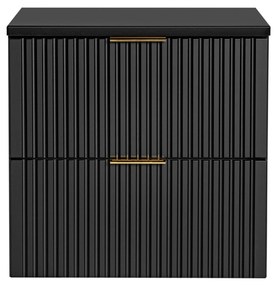 Szafka podumywalkowa czarna mat 60 x 46 cm ASTROS Black z blatem