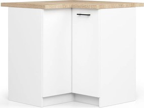 Szafka kuchenna AKORD S90 narożna z blatem system OLIWIA Biała 90 cm 2 drzwi kolor Biały mat 2 półki 90x46x85 cm