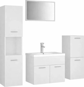 4 elementowy komplet mebli łazienkowych z umywalką 60 biały mat F5-D72