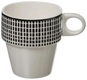 Zestaw 4 filiżanek porcelanowych na stojaku, kubki do kawy, komplet kubków, porcelanowe kubki, kubki na stojaku