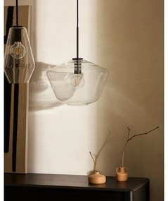 Czarna lampa wisząca ze szklanym kloszem ø 34 cm Mao – Kave Home