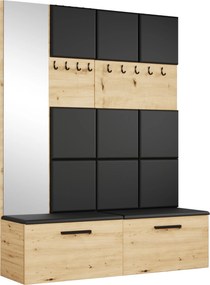 Masseno Garderoba MODULO 161,2/204/40 cm do Przedpokoju Nowoczesna Dąb Artisan