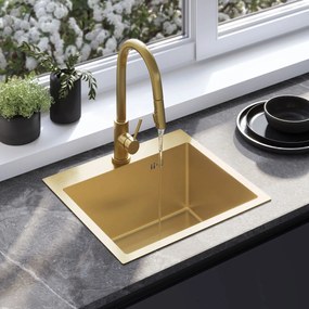 Zlewozmywak stalowy REA Leo 50 Złoty szczotkowany