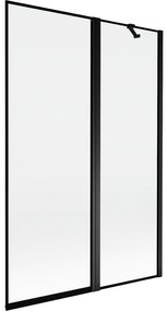Mexen Mist parawan nawannowy 2-skrzydłowy prawy 120 x 150 cm, czarna ramka, czarny - 8A9-120-011-70-70-P
