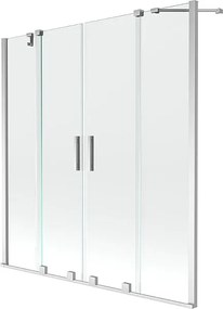 Mexen Velar Duo parawan nawannowy 2-skrzydłowy rozsuwany 150 x 150 cm, transparent, chrom - 896-150-000-02-01