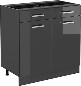 Szafka dolna do kuchni antracyt wysoki połysk 80x46x81.6 r-line
