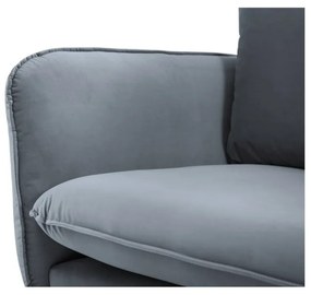 Szara aksamitna sofa Cosmopolitan Design Florence, 160 cm