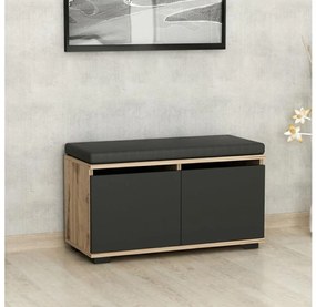 Szafka na buty DRAGO 42x80 cm czarna/orzech