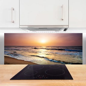 Dekor Szklany do Kuchni Słoneczny Dzień Na Złotej Plaży