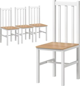 HOMCOM Zestaw 4 krzeseł kuchennych, krzesła do jadalni, drewno lite, nowoczesny design, 38,5 cm x 47,5 cm x 99 cm, naturalne
