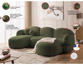 Zielony narożnik z materiału bouclé (w kształcie litery U) Orbit – Ropez