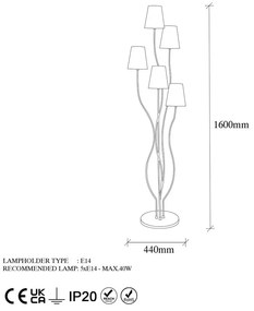 Lampa stojąca z tekstylnym kloszem (wysokość 160 cm) Bonibos – Opviq lights