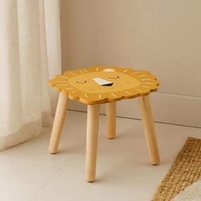 Drewniany stołek dziecięcy SAFARI z motywem zwierząt, 28 cm
