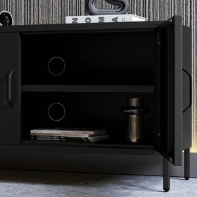 Metalowa szafka RTV czarna ROSA Modern