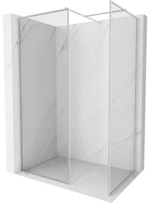 Mexen Kioto-XF ścianka prysznicowa Walk-in z ramką 140x110 cm, transparent 10 mm, nikiel szczotkowany - 800-140-202-04-97-110-XF