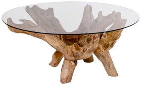 Okrągły stolik ze szklanym blatem ø 110 cm Amazonas – House Nordic