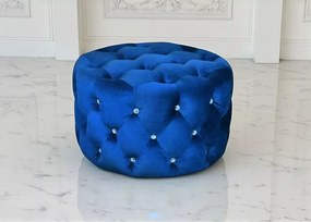 Tapicerowana pufa okrągła Chesterfield Moet 63 cm